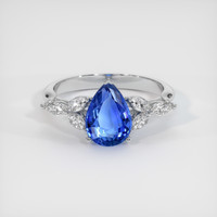 2.07 Ct. Blue Sapphire Ring, Platinum 950 1