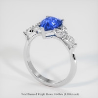 2.07 Ct. Blue Sapphire Ring, Platinum 950 2