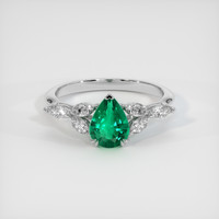 0.82 Ct. Emerald Ring, Platinum 950 1