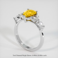 1.58 Ct. Yellow Sapphire Ring, Platinum 950 2