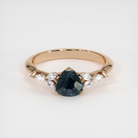 2.69 Ct. Greenish Blue Sapphire Ring, 14K Rose Gold 1