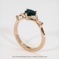 2.69 Ct. Greenish Blue Sapphire Ring, 18K Rose Gold 2
