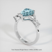 1.89 Ct. Blue Aquamarine Ring, 10K White Gold 2