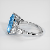 3.48 Ct. Blue Aquamarine Ring, 10K White Gold 4