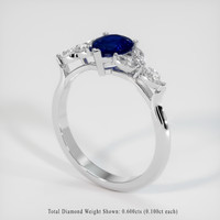 1.19 Ct. Blue Sapphire Ring, 14K White Gold 2