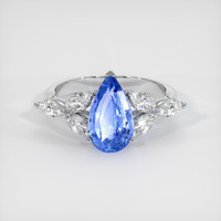 3.04 Ct. Blue Sapphire Ring, 14K White Gold 1