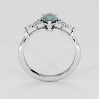 1.00 Ct. Bluish Green Sapphire Ring, 14K White Gold 3