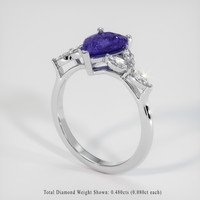 1.55 Ct. Color Change Sapphire Ring, 14K White Gold 2