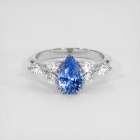 1.60 Ct. Blue Sapphire Ring, 14K White Gold 1