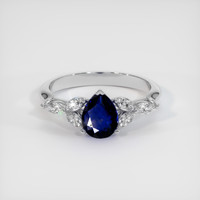 1.19 Ct. Blue Sapphire Ring, 18K White Gold 1