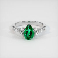 1.12 Ct. Emerald Ring, 18K White Gold 1