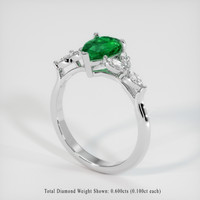 1.12 Ct. Emerald Ring, 18K White Gold 2