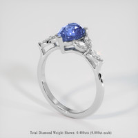 2.04 Ct. Blue Sapphire Ring, 18K White Gold 2