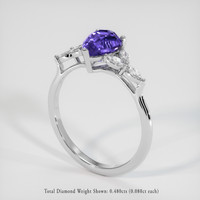 2.56 Ct. Color Change Sapphire Ring, 18K White Gold 2