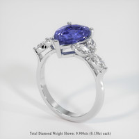 2.45 Ct. Color Change Sapphire Ring, 18K White Gold 2