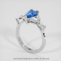 1.60 Ct. Blue Sapphire Ring, 18K White Gold 2