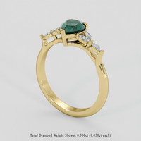 0.95 Ct. Bluish Green Sapphire Ring, 10K Yellow Gold 2