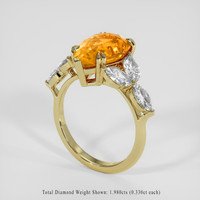 5.55 Ct. Orange Sapphire Ring, 14K Yellow Gold 2