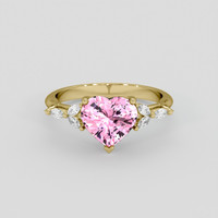 2.19 Ct. Pink Sapphire Ring, 14K Yellow Gold 1