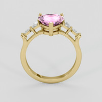 2.19 Ct. Pink Sapphire Ring, 14K Yellow Gold 3