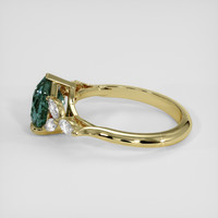 2.01 Ct. Bluish Green Sapphire Ring, 14K Yellow Gold 4