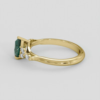 0.95 Ct. Bluish Green Sapphire Ring, 14K Yellow Gold 4