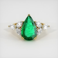 3.52 Ct. Emerald Ring, 18K Yellow Gold 1