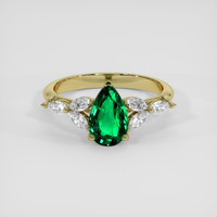 1.36 Ct. Emerald Ring, 18K Yellow Gold 1