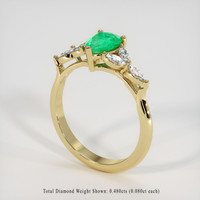 0.76 Ct. Emerald Ring, 18K Yellow Gold 2