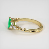 0.76 Ct. Emerald Ring, 18K Yellow Gold 4