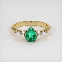 0.98 Ct. Emerald Ring, 18K Yellow Gold 1