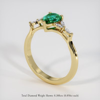 0.98 Ct. Emerald Ring, 18K Yellow Gold 2