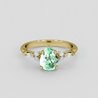 1.15 Ct. Emerald Ring, 18K Yellow Gold 1