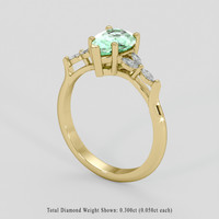 1.15 Ct. Emerald Ring, 18K Yellow Gold 2