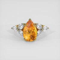 5.55 Ct. Orange Sapphire Ring, 18K Yellow Gold 1