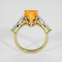 5.55 Ct. Orange Sapphire Ring, 18K Yellow Gold 3