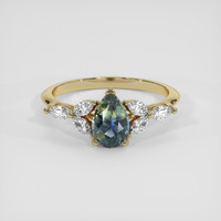 1.10 Ct. Bi Color Sapphire Ring, 18K Yellow Gold 1