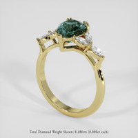 2.01 Ct. Bluish Green Sapphire Ring, 18K Yellow Gold 2