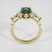 2.01 Ct. Bluish Green Sapphire Ring, 18K Yellow Gold 3