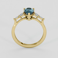 1.44 Ct. Greenish Blue Sapphire Ring, 18K Yellow Gold 3