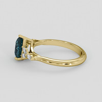 1.44 Ct. Greenish Blue Sapphire Ring, 18K Yellow Gold 4