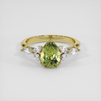1.95 Ct. Yellowish Green Sapphire Ring, 18K Yellow Gold 1
