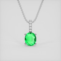 0.60 Ct. Emerald Pendant, Platinum 950 1