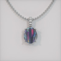 0.85 Ct. Multi Color Opal Pendant, Platinum 950 1