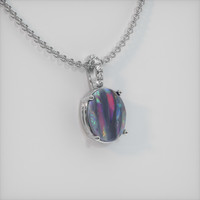 0.85 Ct. Multi Color Opal Pendant, Platinum 950 2