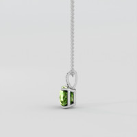 3.93 Ct. Green (Lime Green) Peridot Pendant, Platinum 950 3