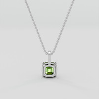 3.93 Ct. Green (Lime Green) Peridot Pendant, Platinum 950 4