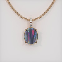 0.85 Ct. Multi Color Opal Pendant, 14K Rose Gold 1