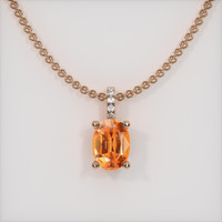 0.93 Ct. Gemstone Pendant, 14K Rose Gold 1