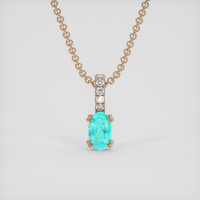 0.22 Ct. Greenish Blue Paraiba Tourmaline Pendant, 14K Rose Gold 1